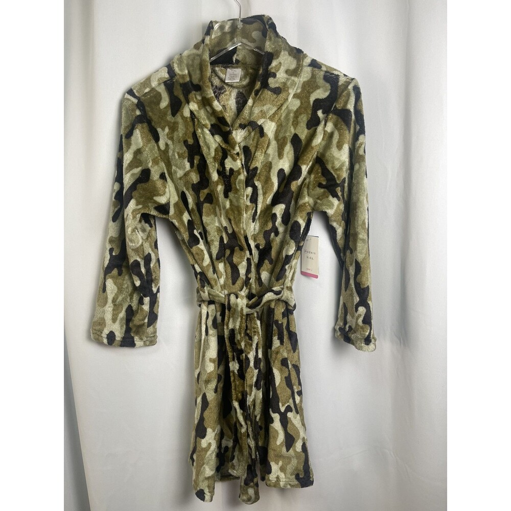 Modern Kids Flame Resistant Plush Camo Robe Unisex Sz L New